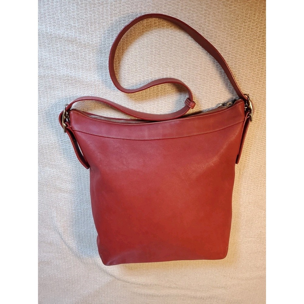 Coach Legacy Hobo Crossbody Bag Vtg 9177 Red Oxblood Duffle W/ Tassel*